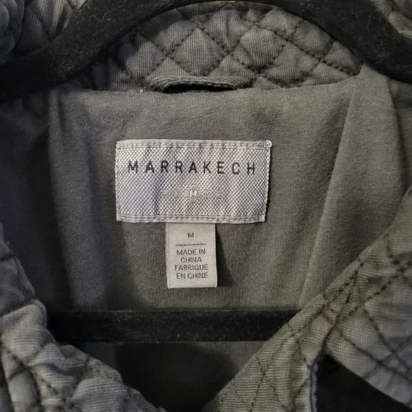 Anthropologie Marrakech Gray/ Black M Quilted Moto Jacket - Picture 5 of 7